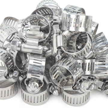 LTWFITTING  11-20mm Stainless Steel 304 Hose Clamp, Adjustable Worm Gear Clamps for Automotive Radiator Fuel Line Plumbing Intercooler and Mechanical Applications (Pack of 250)